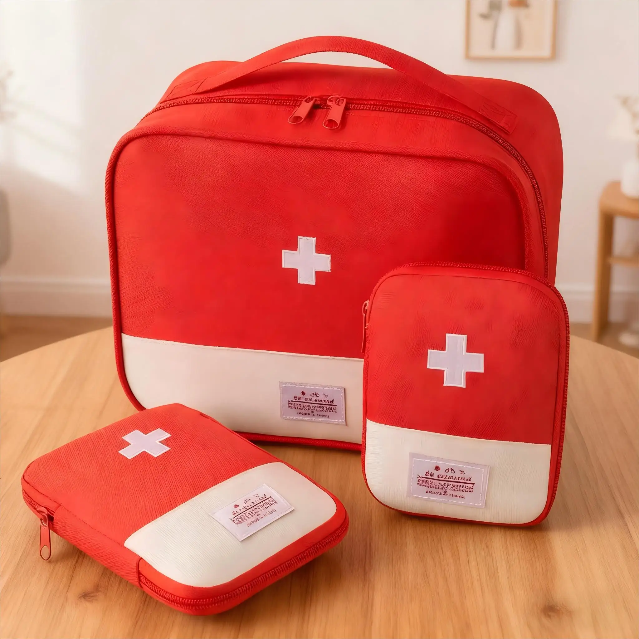 Multifunktionale Erste-Hilfe-Tasche für Reisen, tragbar, Medikamentenpaket, Aufbewahrungstasche, Outdoor, Camping, Reisen und Zuhause, Aufbewahrungstasche, 3 Teil/Set