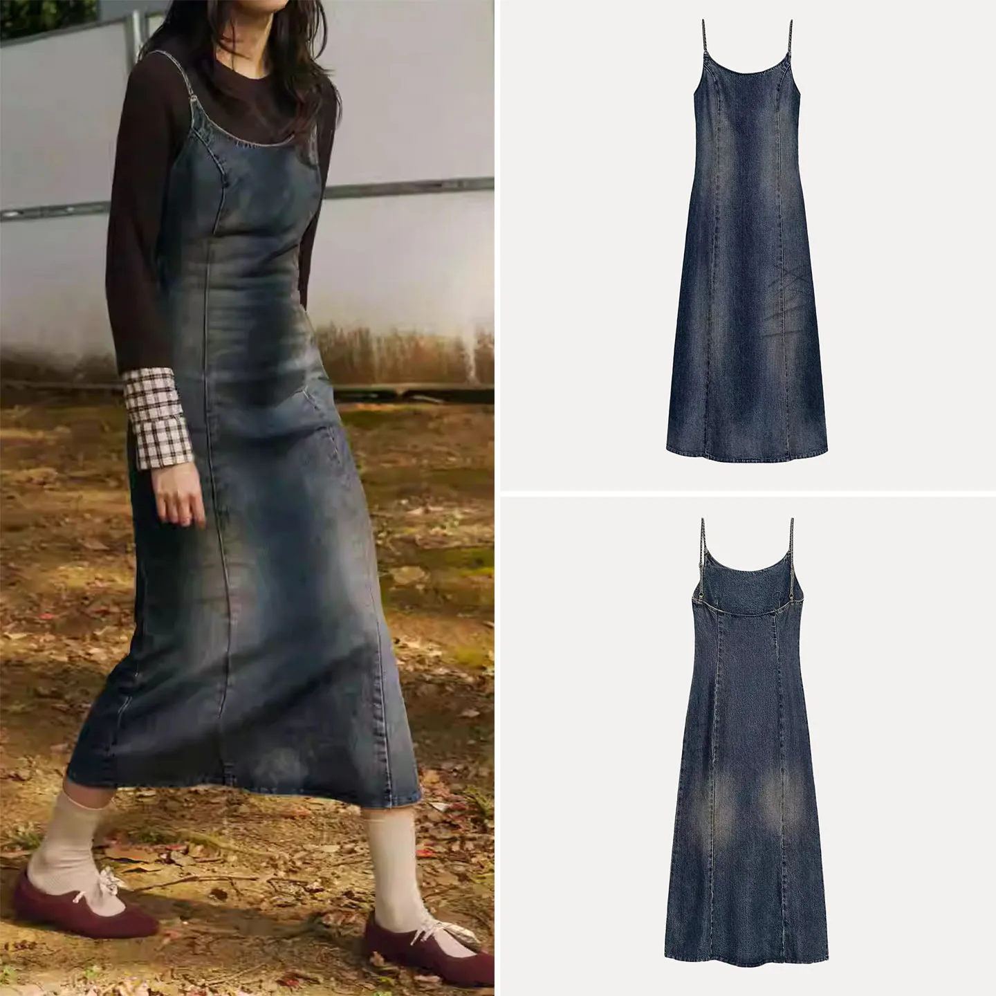 Faionable ميدي الدينيم الدكتور المرأة Sle Personali الخريف 2025 وصول جديد Z Svel جولة Ne ملابس يومية #1