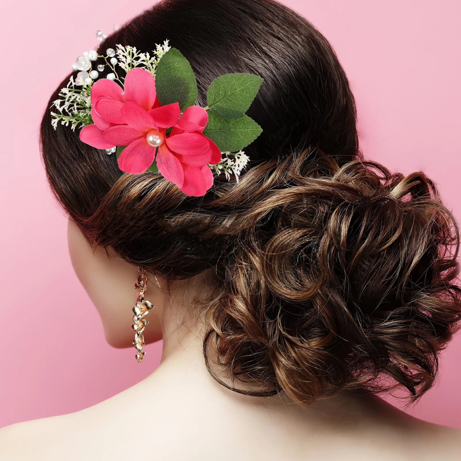 

Расческа для волос с искусственными цветами, легкая декоративная боковая расческа для путешествий, фотосессии, свадьбы, выпускного вечера, женские аксессуары для волос