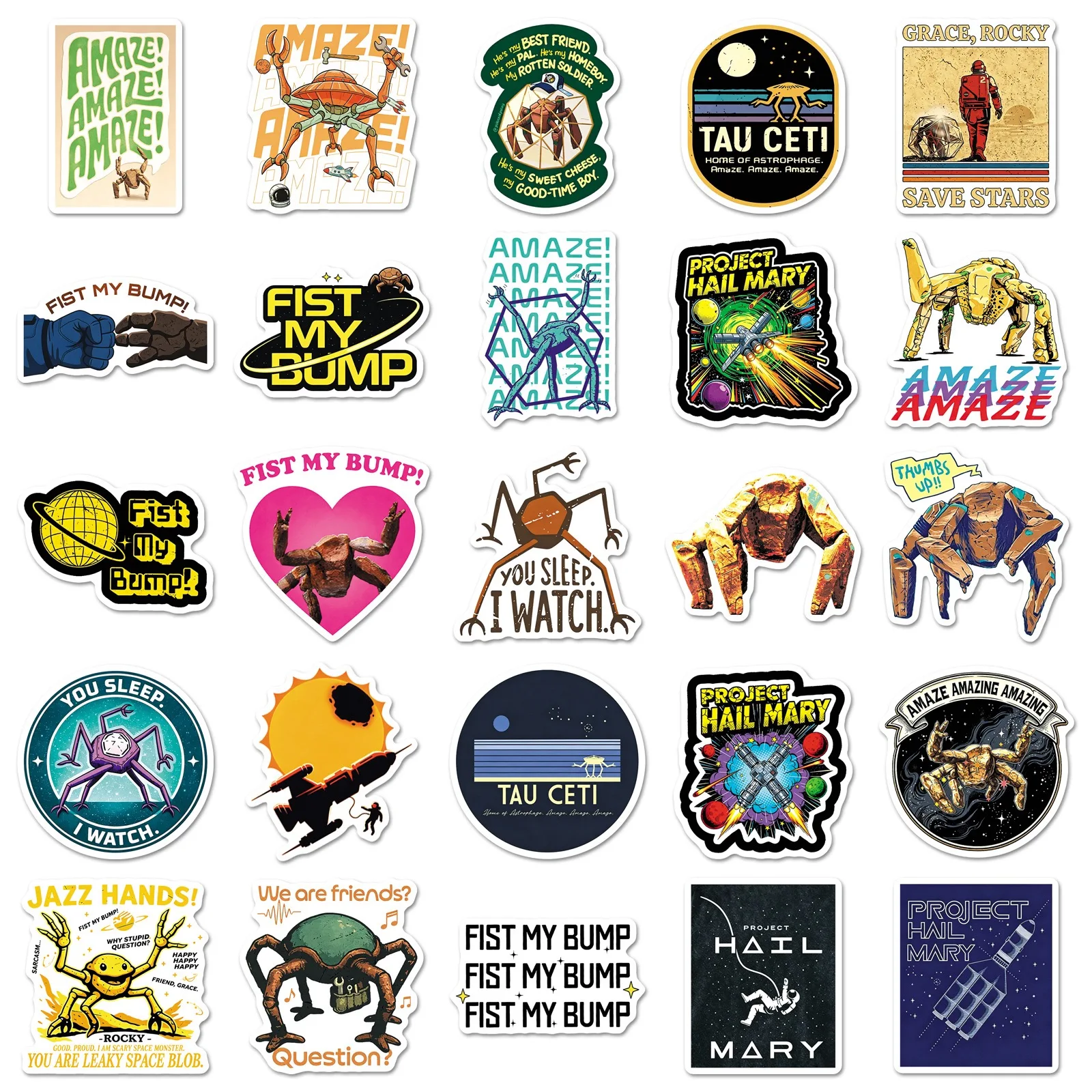 Picture 6: 50Pcs Project Hail Mary Stickers Decals For Laptop Scrapbook Luggage Guitar Helmet DIY Graffiti Aesthetic Stickers