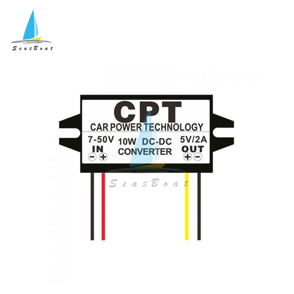 DC-DC 12V 24V 48V to 5V 2A 10W Car Power Converter Micro Mini USB Step Down Voltage Power Supply Output Adapter DC 7-50V