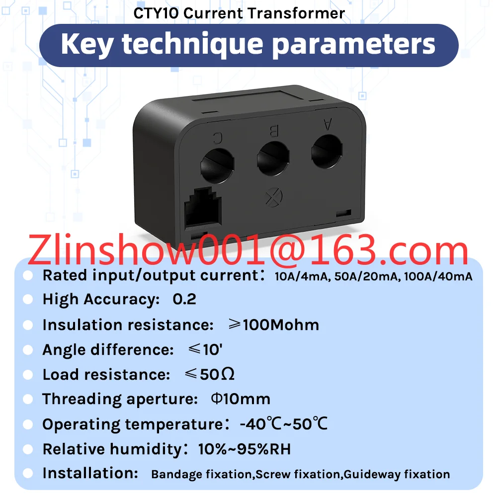 10A/4mA 50A/20mA 100A/40mA Electric Quantity Collection and Power Current Transformer
