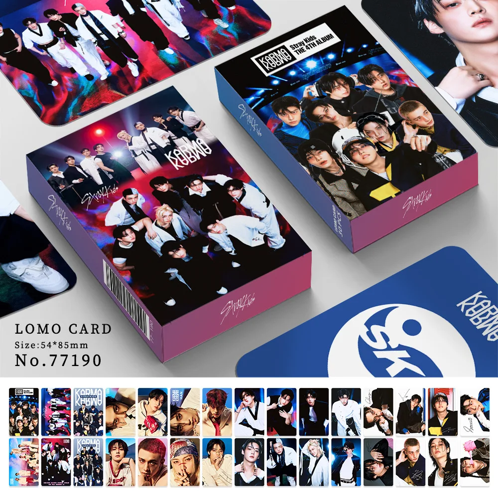 

30 double-sided small cards STRAYKIDSkarama new album KARMA star photo card double-sided LOMO card Christmas gift