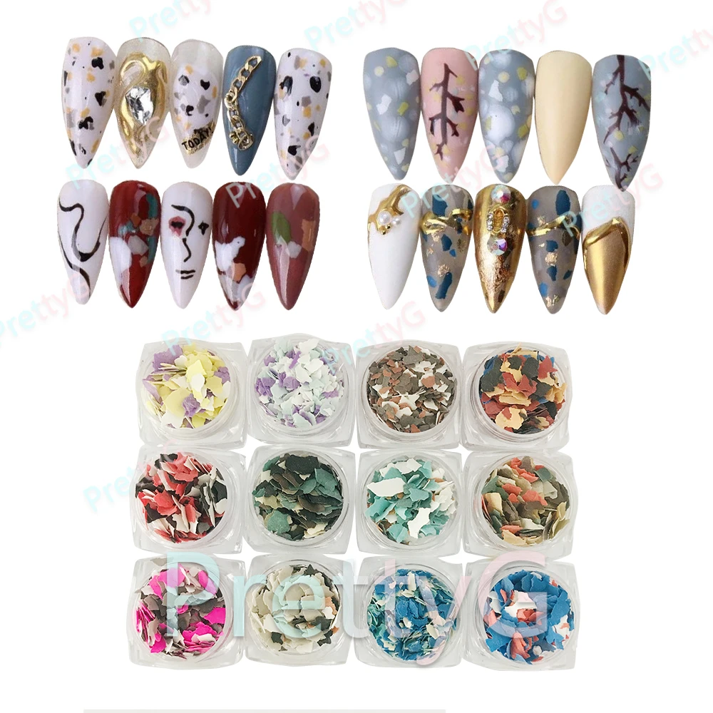 PrettyG 1Boxes Man Glitter Irregular Shards Shape Rock Chip Mica Flakes Mix Colors Clay for DIY Art Craft Nail Makeup Decoration - Image 6