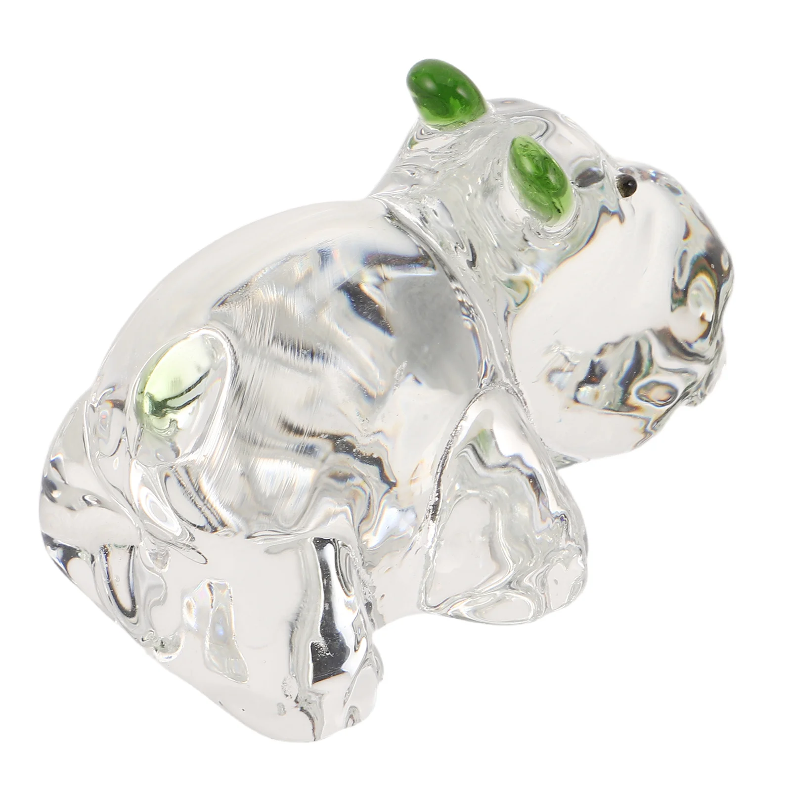 

Crystal Clear Hippo Mini Glass Animal Statue Desk Decor Paperweight Hippopotamus Ornament for Home Office Mantel
