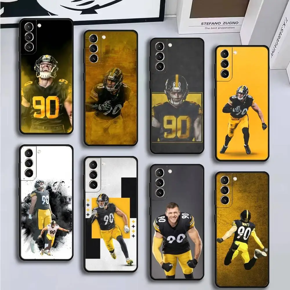 

Pro Football T.J. Watt Phone Case For Samsung GalaxyA13,21s,22,31,32,52,53,71,72,73,Soft Black Cover