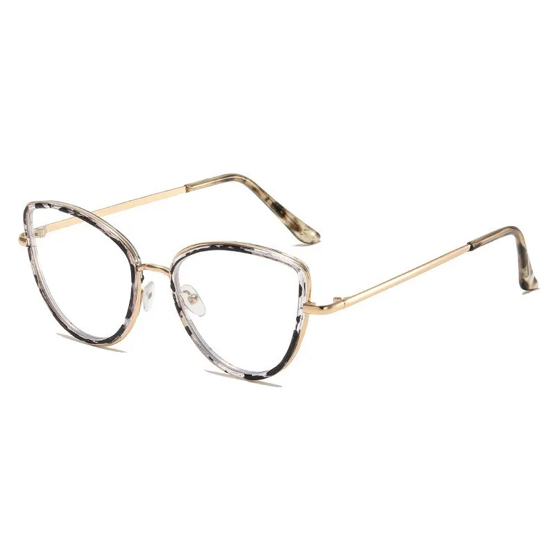 Blaulicht blockierende Computerbrille, koreanisches Katzenauge, trendige Metallbrille, UV400, für Damen und Herren – Detail 5