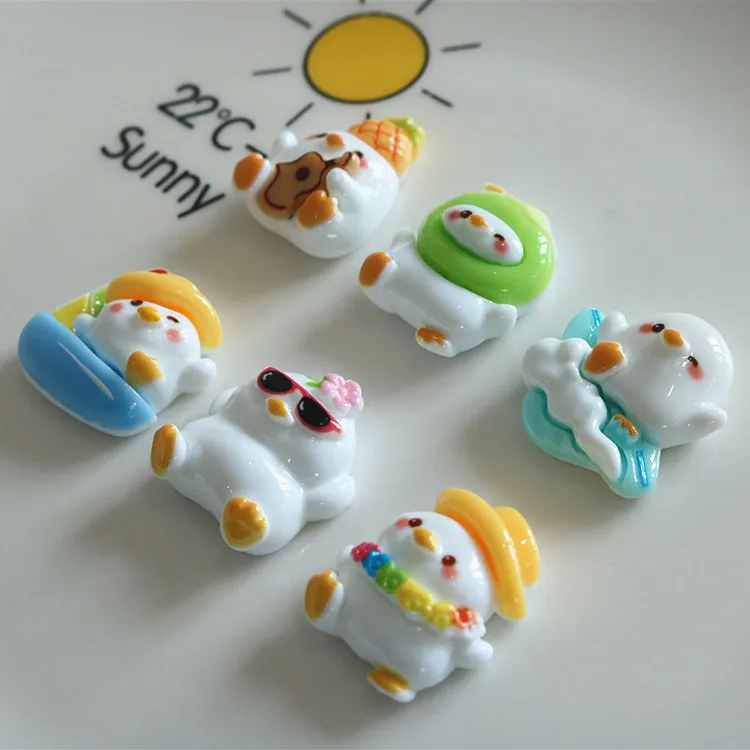 5pcs miniso series chick cartoon resin flatback cabochons diy crafts materials jewelry making charms