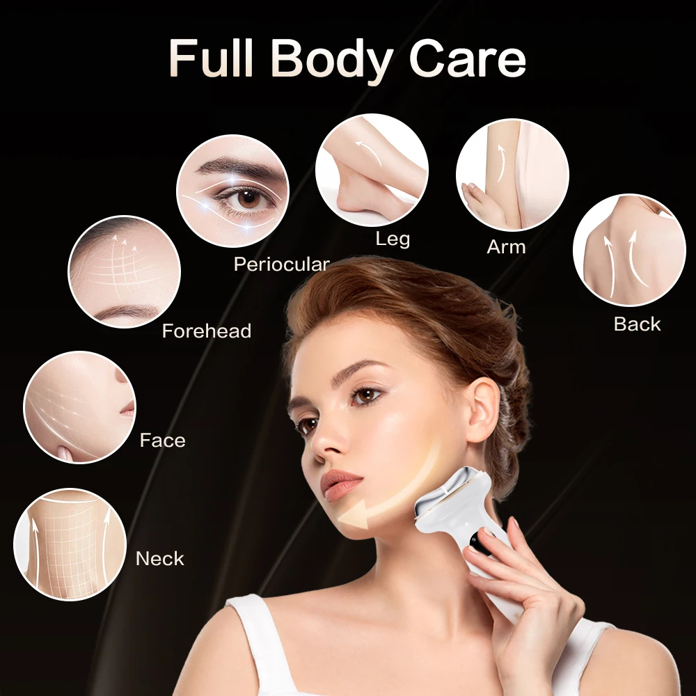 جهاز تجميل الرقبة آلة شد الجلد المنزلية الرقبة الباردة الساخنة ضغط تدليك الاهتزاز EMS التجاعيد الحد #1