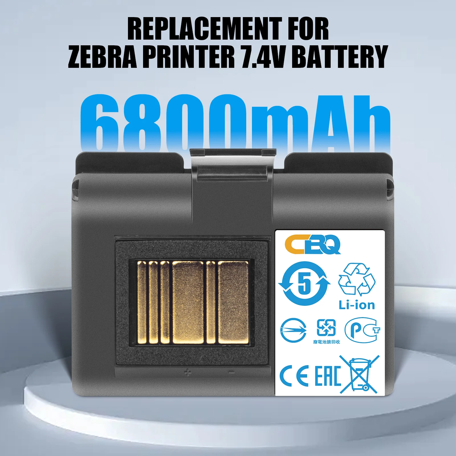 

Zebra Portable Printer Battery 6800mAh 7.4V for QLN220, QLN320, ZQ500, ZQ600 Series