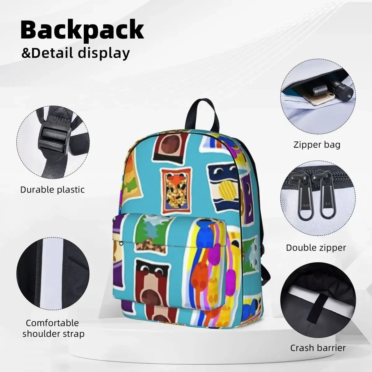 Snakpod Bugsnax Pack Fan Art Kinda Bug Woman Backpacks Boys Girls Bookbag Waterproof Students School Bags Portability Laptop