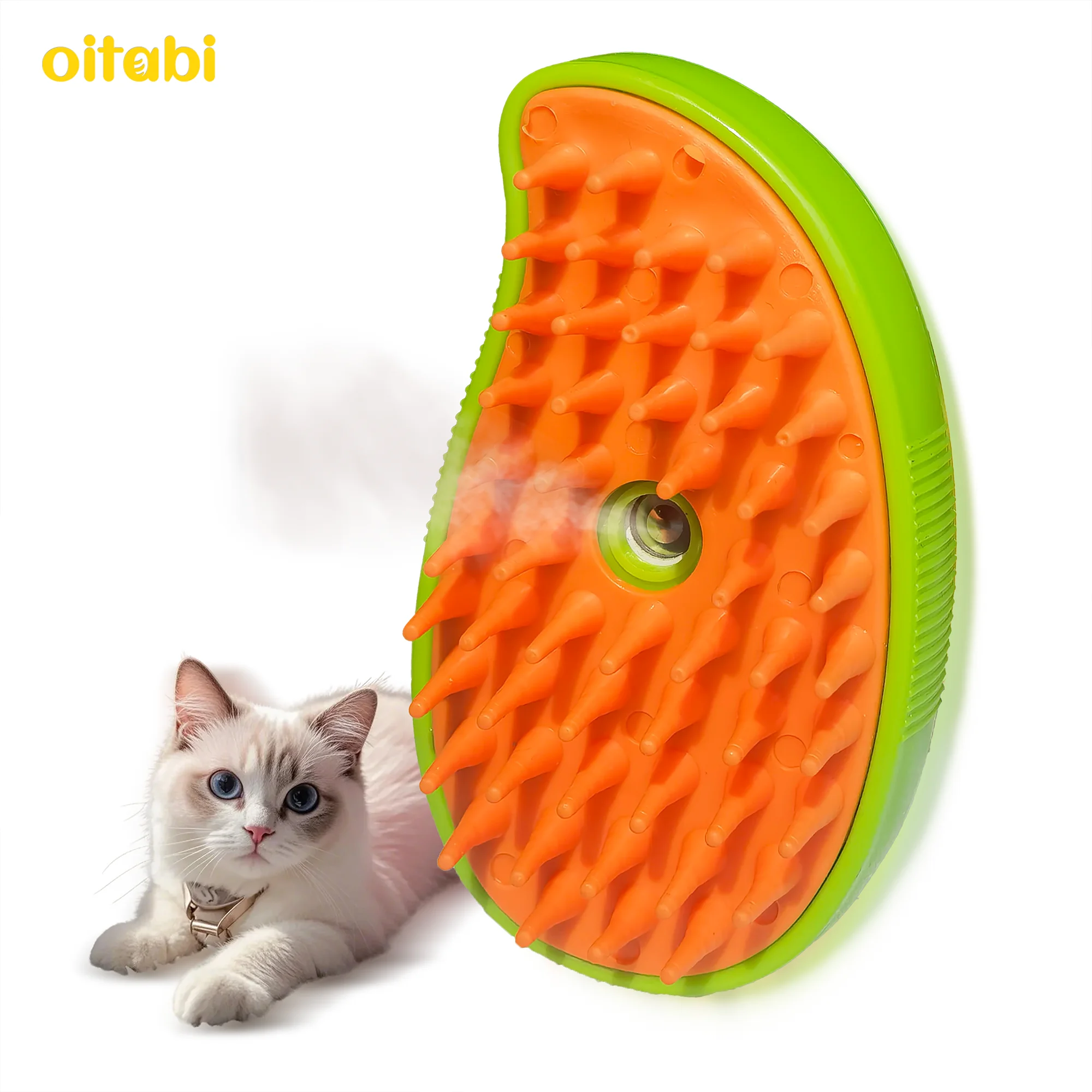 

Oitabi Cat Steam Brush, 3 In 1 Cat Steamy Brush, Silicone Massage Grooming Brush, Pet Hair Cleaning Brush Comb for Cats Dogs