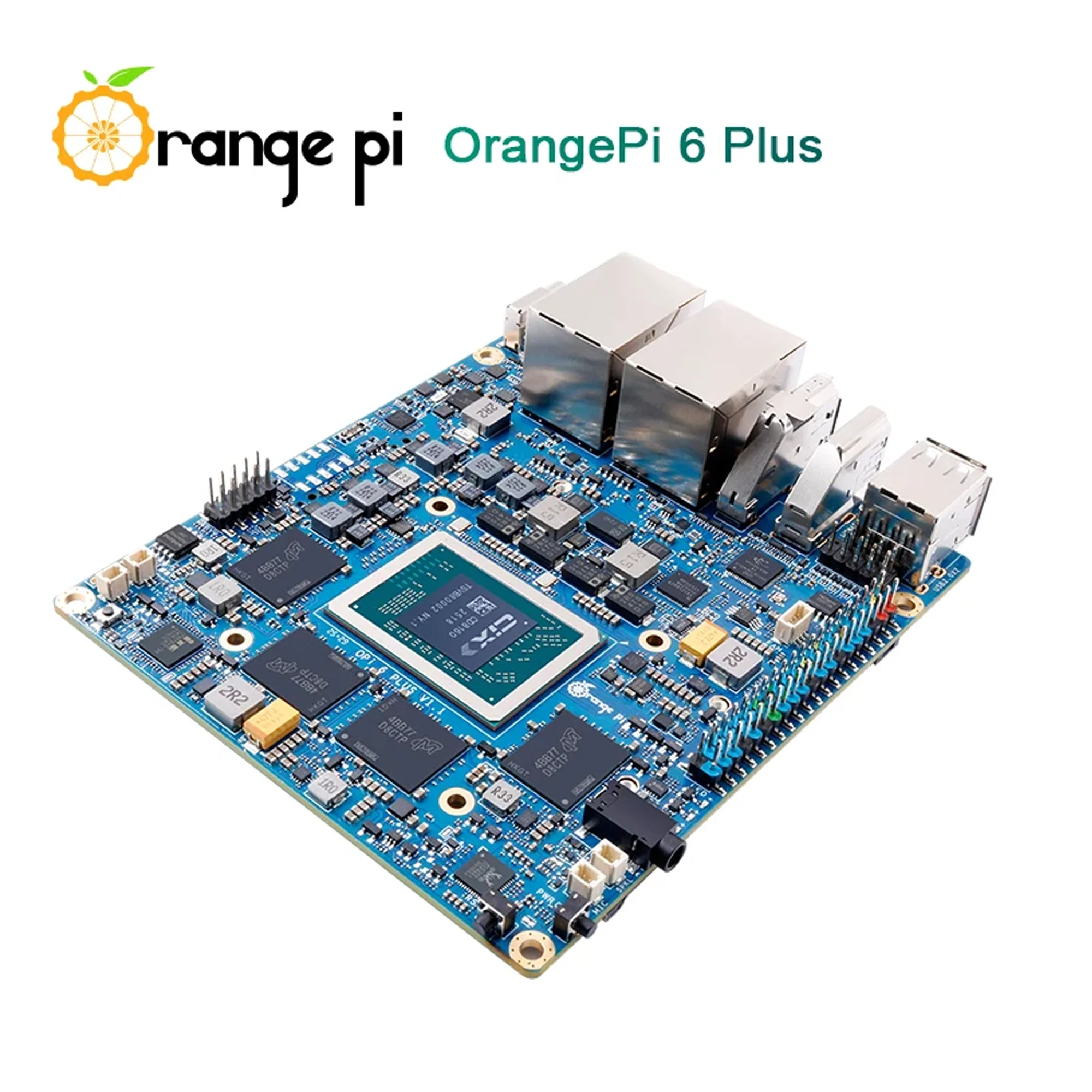 Orange Pi 6 Plus 32 GB / 16 GB DDR5-Entwicklungsboard 45 Tops AI-Computerleistung 12-Kern-64-Bit-Prozessor + NPU 5G Ethernet *2