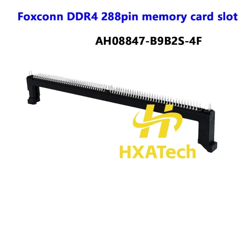 HXATech - Conector Vertical de Memória DDR4 Foxconn AH08847-B9B2S-4F 288PIN Blackbody Black Ear para Computador