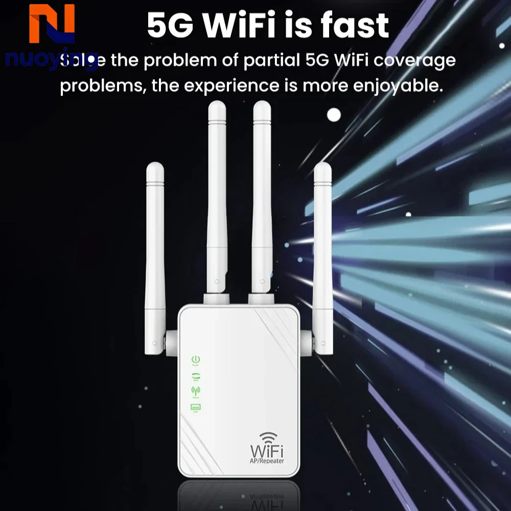 Extensor de WiFi de Largo Alcance de 1200 Mbps y 5 GHz, Nuevo Repetidor WiFi, Amplificador de Señal WiFi, Potenciador de Red WiFi, Repetidor Inalámbrico WiFi