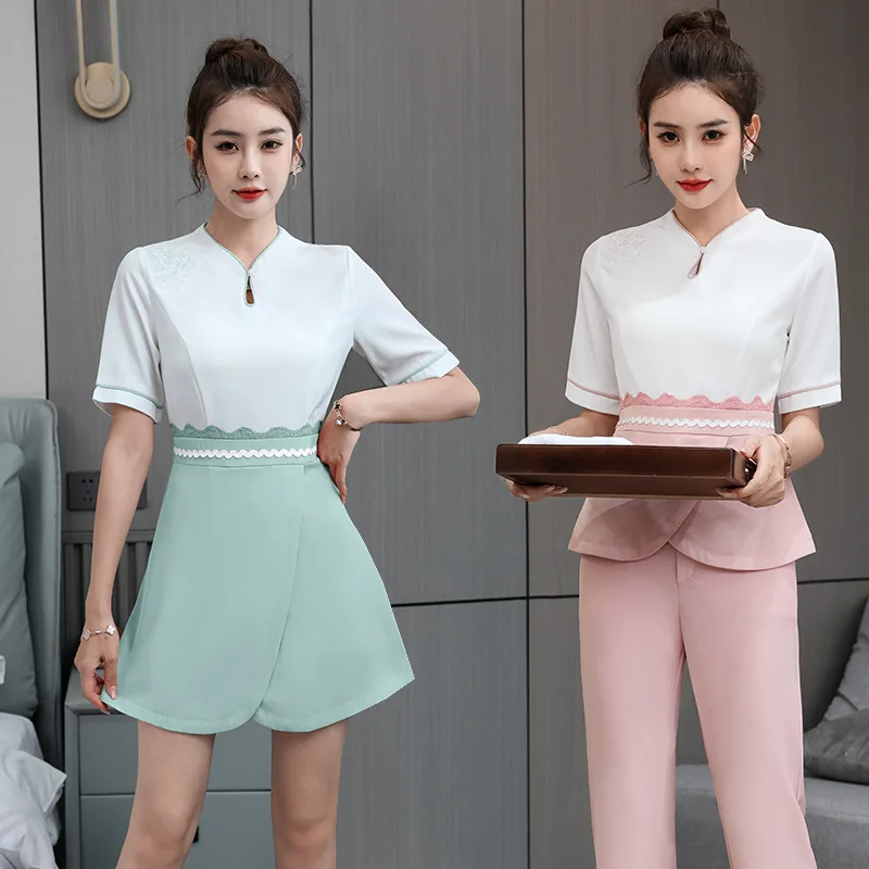 2023 Autumn Spa Beautician Beauty Suit, Foot Bath Massage Technician Suit, Sauna Workwear Set, High-end and Atmospheric Workwear