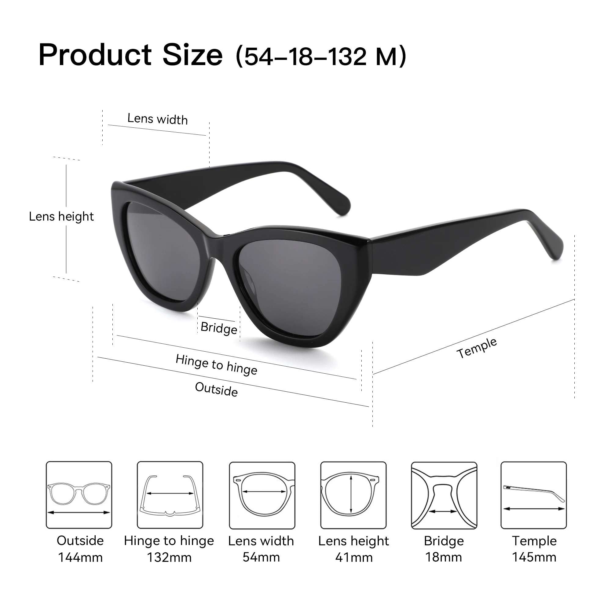 ZENOTTIC Women's Fashion Butterfly Polarized Sunglasses UV400 Protection Acetate Square Sun Glasses for Ladies Gift Vacation