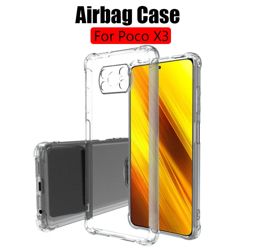 For Xiaomi Poco X3 X3 Pro Phone Cover Case Airbag Silicone Clear Phone Casing For Poco X3 NFC