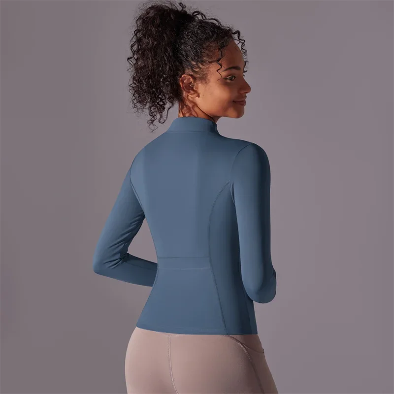 Sports Coat Women Summer Autumn Slim Fitting Zipper Warm Up Lightweight Active Jackets Running Long Sleeved Pratiyog Shirt Tops