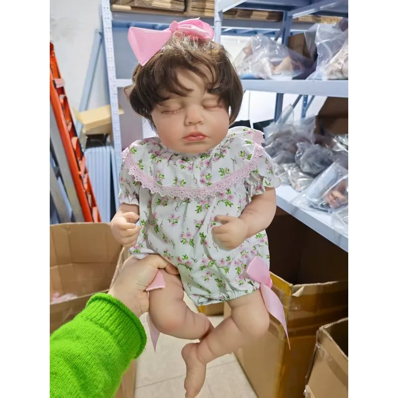 ตุ๊กตาเด็กผู้หญิงรีบอร์น 48 ซม. ลูลู่ ตัวทำจากผ้าฝ้ายเนื้อนุ่ม คุณภาพสูง ทำด้วยมือ ผมถักติดอย่างดี