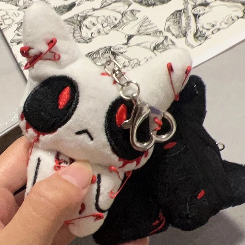 Halloween Gothic Horror Plush Keychain Creepy Bloody  Doll Goth Bag Charm Spooky Pendant for Backpack Keys Car Party Decoration