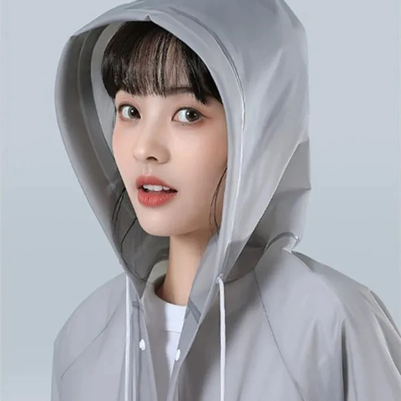 Adult Hooded Poncho One-piece Long Raincoat Reusable Men's And Women's Waterproof Raincoat Outdoor Travel Transparent Raincoat