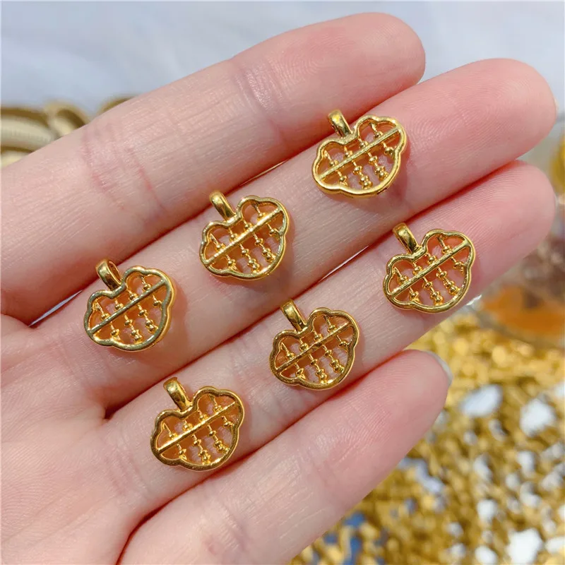 

Pure 999 24K Yellow Gold 3D Men Women Lucky Abacus Lock Peace 0.2-0.4g