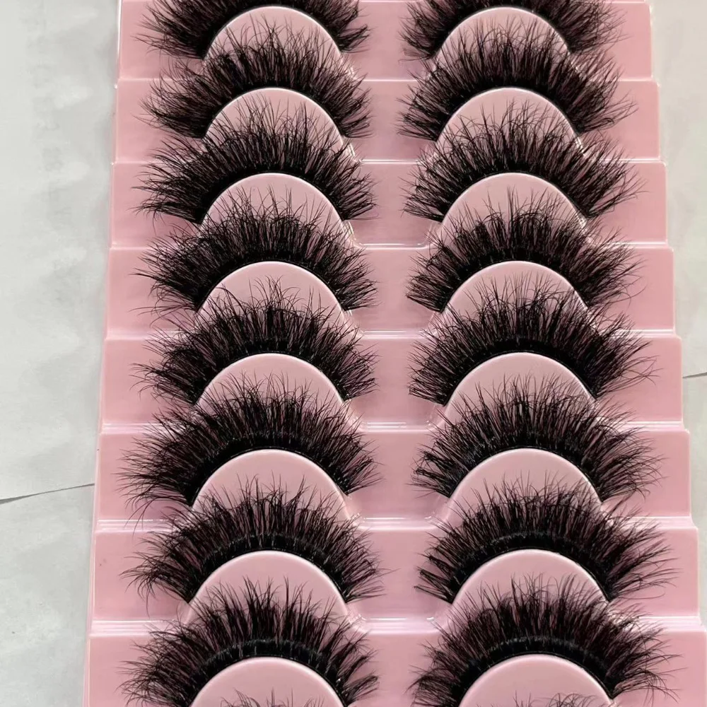 10 أزواج رائجة البيع الرموش الصناعية الطبيعية مانغا سميكة شريط كامل رموش اصطناعية تمديد حجم رمش ماكياج ملحق