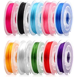 0.8mm Elastic String for Jewelry Making, 10 Rolls Clear Elastic String Bead Cord Stretchy String Beading Wire Elastic Rope