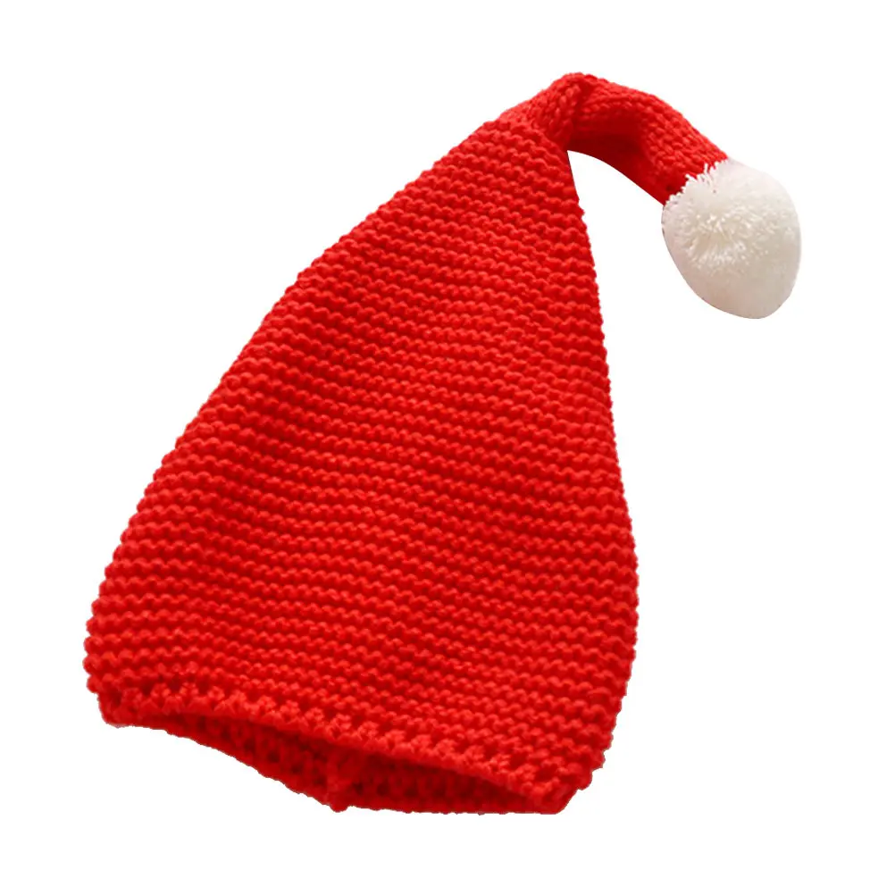 

2Pcs Kids Christmas Hats Handmade Knitted Premium Yarn Warm Soft Comfortable Close Knit Windproof for Children Winter Wear