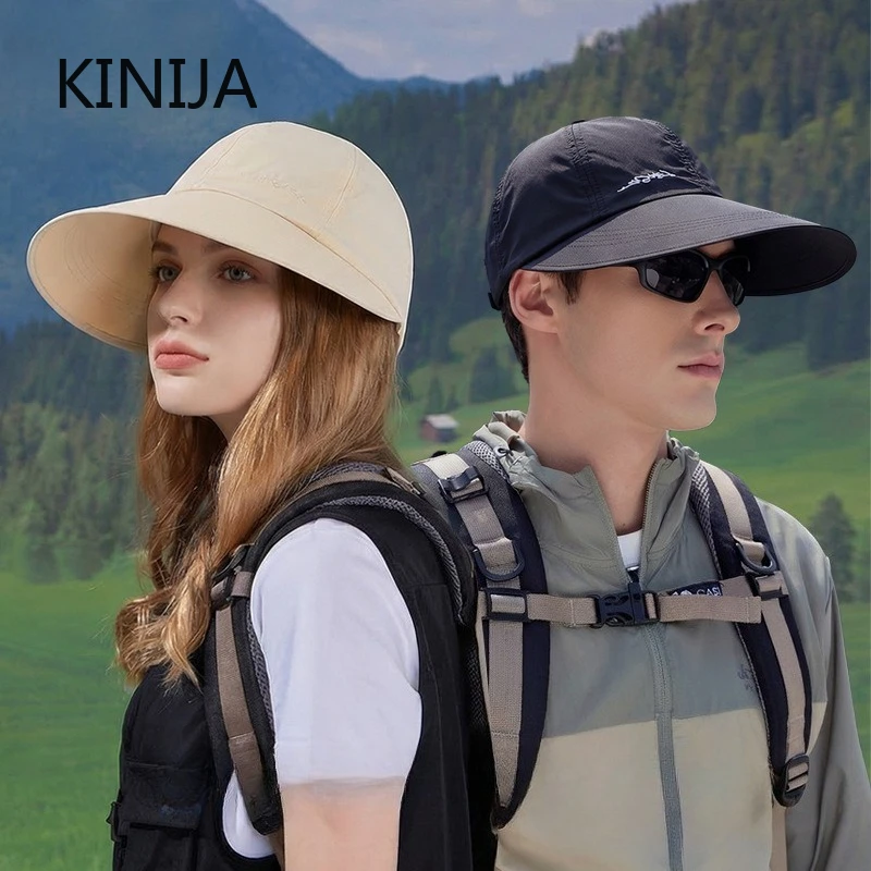 Schnell trocknende Sommer-Kappe für Damen und Herren, Outdoor-Sport-Visor, dünner, schnell trocknender Sonnenschutz-Hut, Strandhut, Angelhut, Sonnenhut
