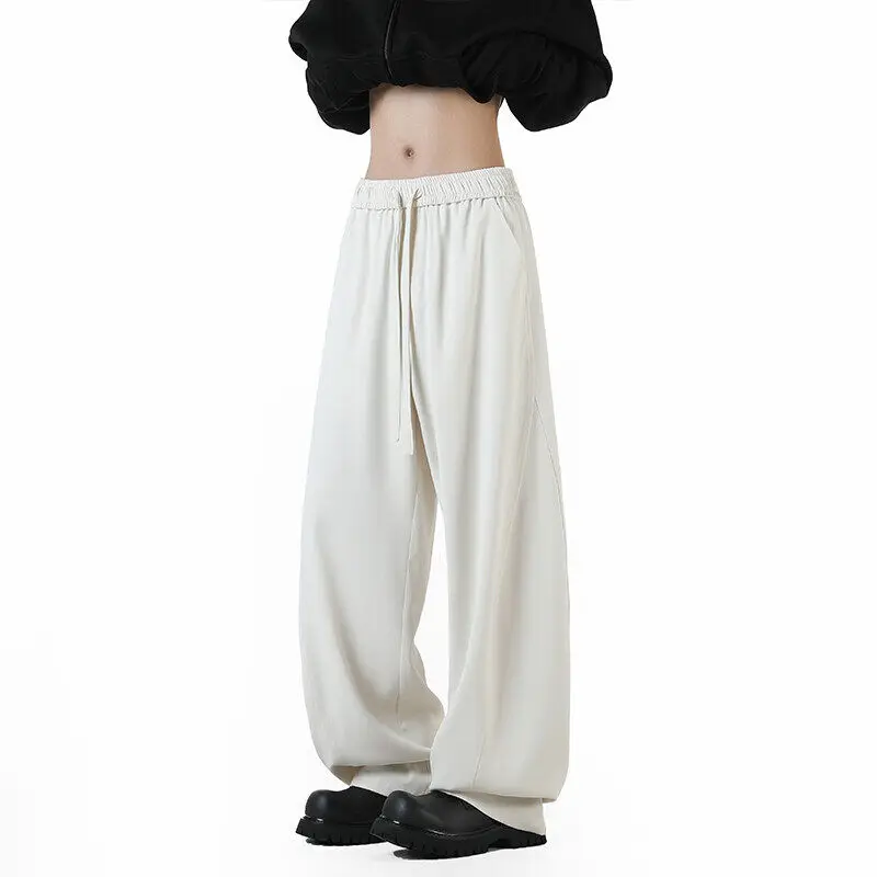 

Men's Loose Fit Solid Color Casual Pants with Drawstring Elastic Waist Plus Size M-5XL Comfortable Lounge & Streetwear Trousers