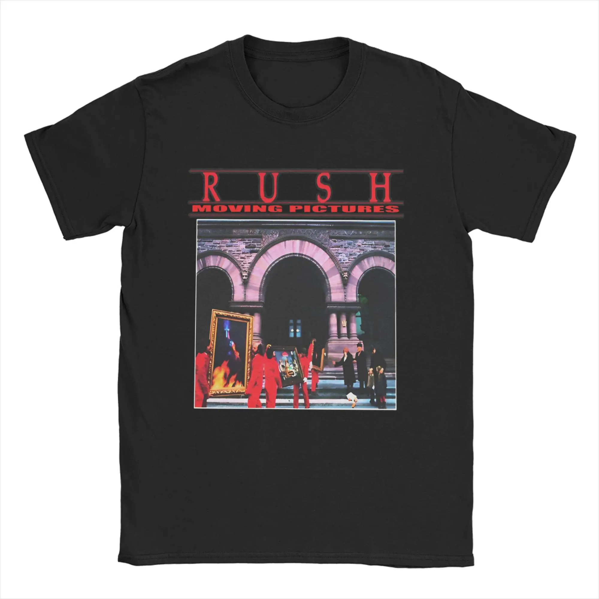 

Хлопковая футболка Rush Rock Band, мужская пляжная футболка с движущими картинками 1981, тур, винтажные футболки, удобная футболка в стиле хип-хоп, топы больших размеров