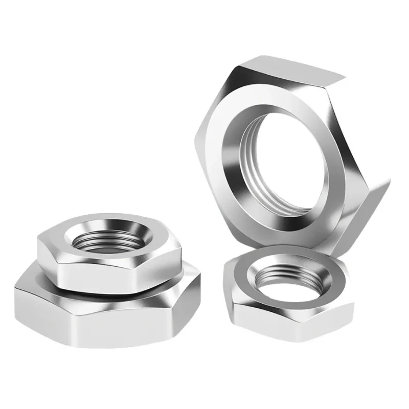 M3 M4 M5 M6 M8 M10 M12 M14 M16 M18 M20 M24 M27 M30 DIN439 304 Stainless Steel Flat Hex Hexagon Wafer Low Thin Jam Nut