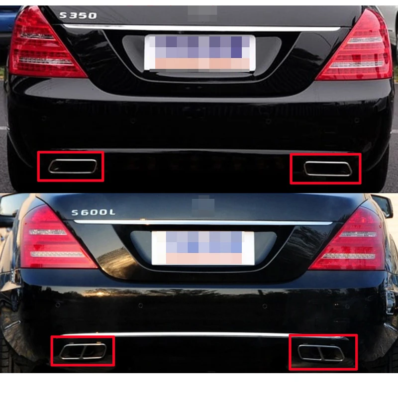 Rear Bumper Exhaust Muffler Tips for Mercedes-Benz W221 S300 S350 S400 S500 S600 06-12