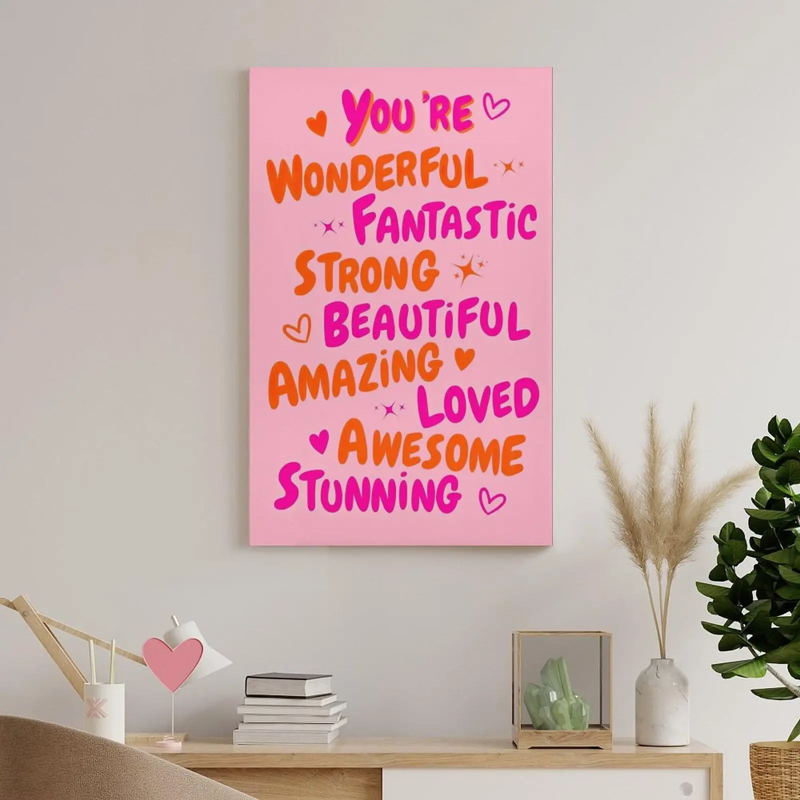 Classroom inspirational poster English alphabet cartoon children's room bedroom painting inkjet canvas painting