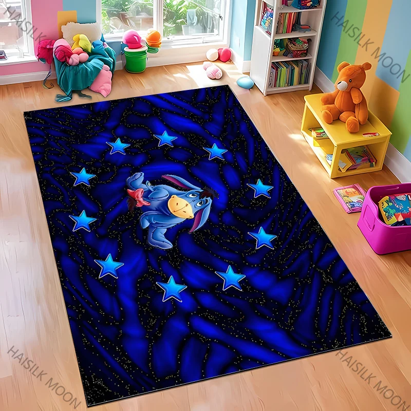 15 Sizes Winnie The Pooh Eeyore Pattern Rug for Bedroom Living Room Carpet for Floor Mat Home Decor Non-Slip Floor Pad Rug Gift