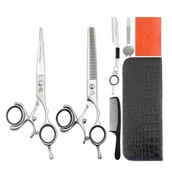 5.5/6.0 Inch Japanese Swivel Thumb Cutting Shears Kit For Salon Barber Professional Hairdressing Scissors Rotary Razor Thinning