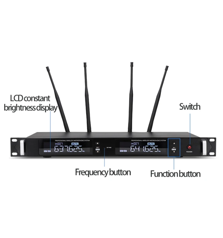 best dual channels professional UHF pll wireless microphone for karaoke teachers