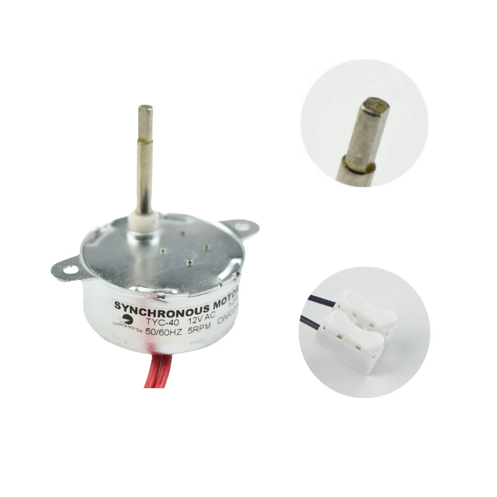 CHANCS Synchronous Motor TYC-40 AC 12V 5RPM CW/CCW Flat Shaft 35MM for Fiber Optic Light Christmas Ornamen 2PCS