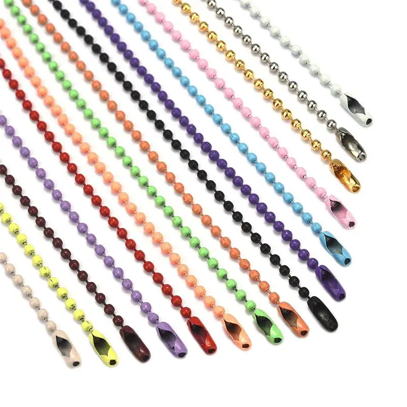 20pcs 12cm Colorful Ball Bead Chains Fits Key Chain/Dolls/Label Hand Tag Connector For DIY Pendant Jewelry Making Accessories