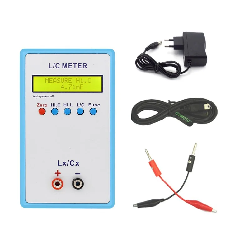 JUNTEK LC-200A LC200A Digital Handheld LCD Capacitance Inductance Meter SMT Clip 1pF-100mF 1uH-100H Online LC Resonance Tester
