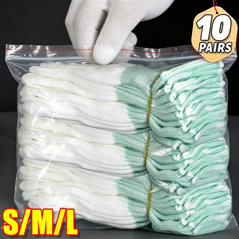 Thin Palm Finger PU Coated Gloves Durable Suitable for Labor Protection Anti-slip Anti-static Nylon Breathable Labour Gloves