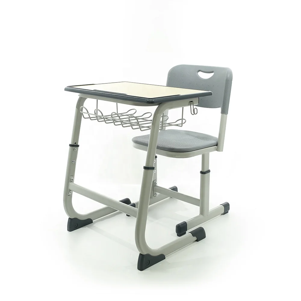 Adjustable used adjustable school furniture  student study table and desk chair set price for sale