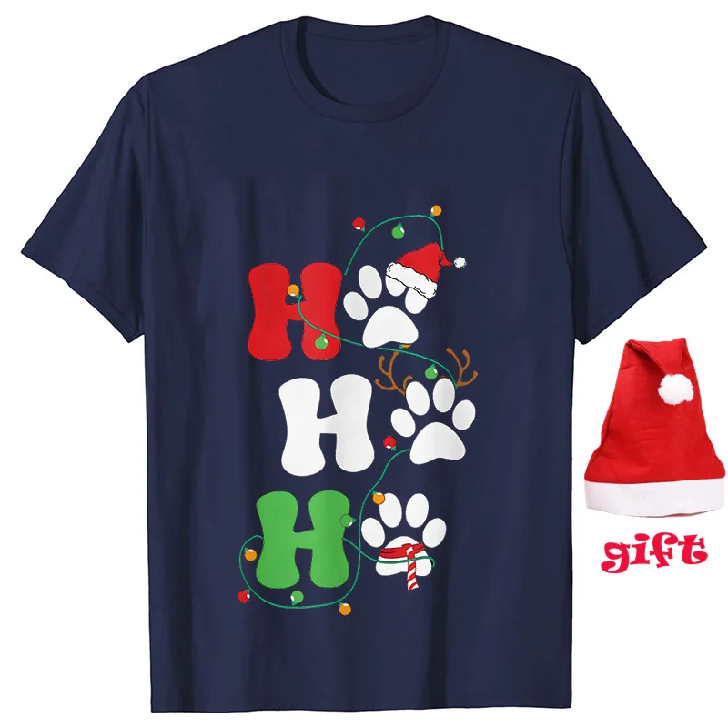 La sua Fine sono Fine tutto va bene t-shirt gatto nero donna Sweetshirts Xmas Lights Party Tee Y2k top con cappelli di natale