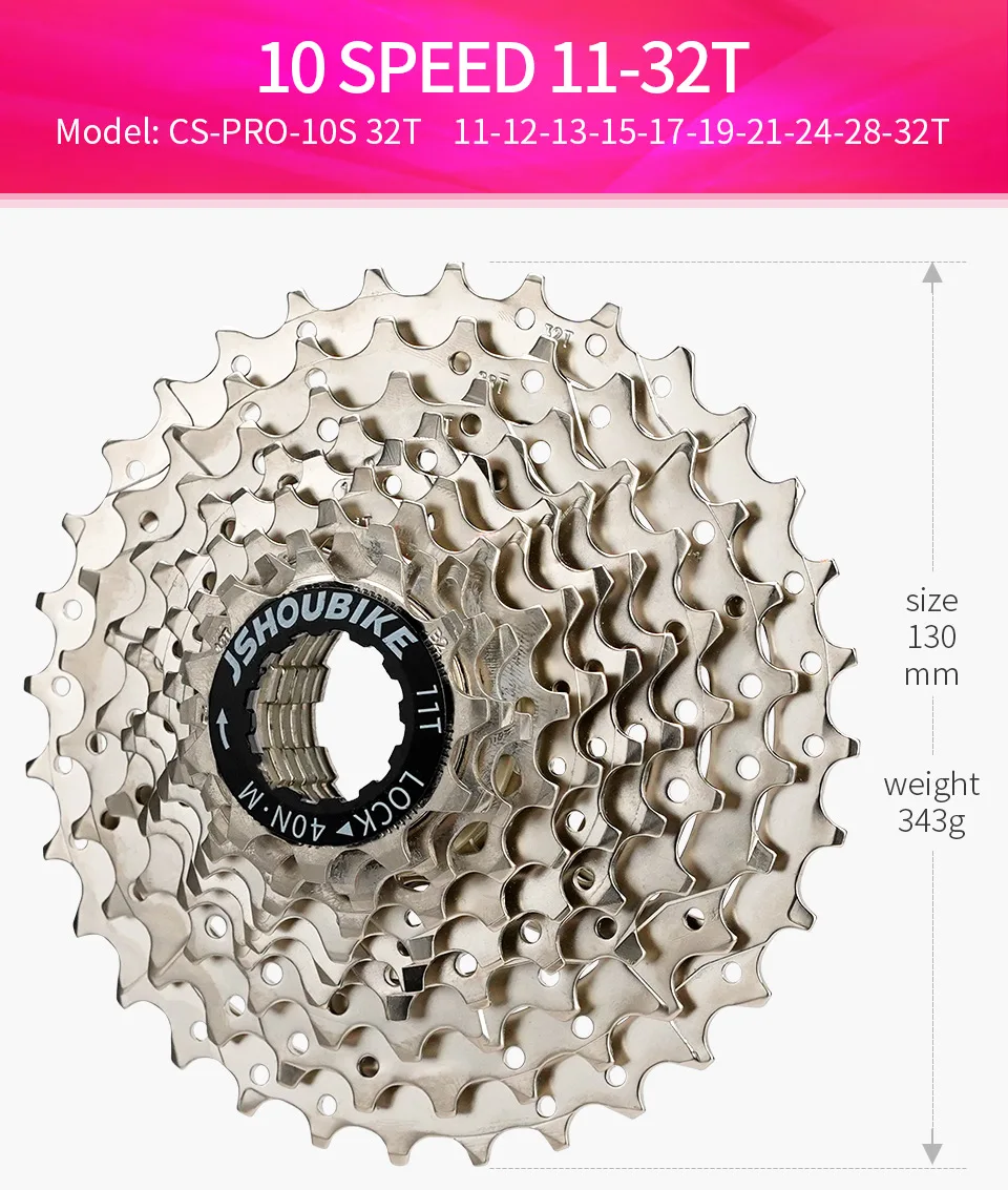 JSHOUBIKE MTB Fahrradkassette 10-Gang Freilauf 32T/36T/40T/42T/46T/50T Kraftsparend/Leichtgewichtig Für SHIMANO/SRAM – Detail 8
