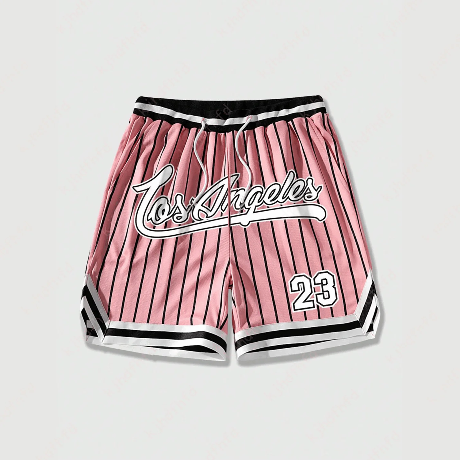 2024 Striped And Letter Printed Drawstring Waist Mesh Basketball Shorts Absorb Sweat Outdoors Exercise Fashion Adult&Kid Shorts