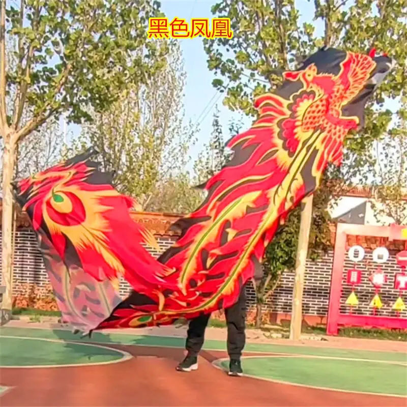 8 Meters Phoenix Pattern Chinese Dragon Dance Ribbon With Head New Year Christmas Celebration At School Festival Performance