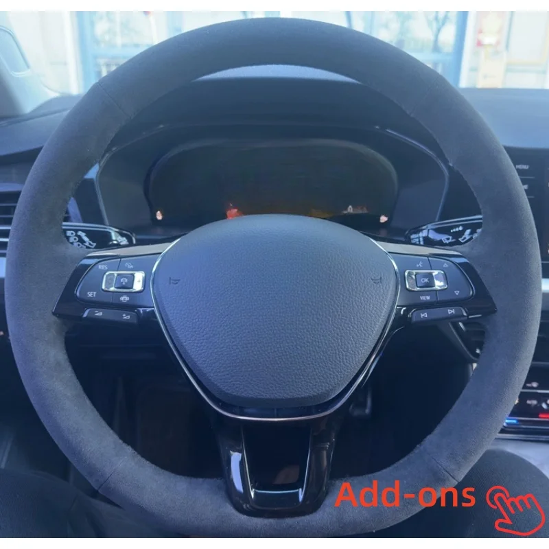 

Customizable Handmade Comfy Suede Leather Steering Wheel Cover For Volkswagen Amarok T6 Golf Mk7 Sharan Polo Jetta Passat B8
