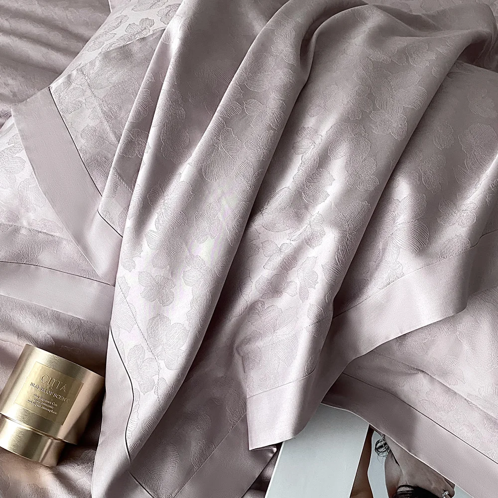 4PCS Elegant Premium Bedding Set 100s Sateen Jacquard Australian Euro Pure Cotton Sheet and Duvet Cover Set Queen King Size